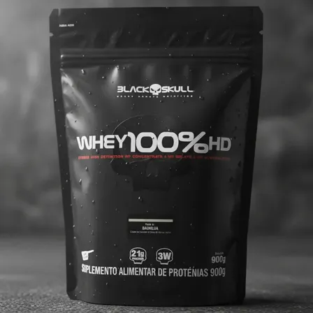Whey 100% Hd Refil Black Skull - 900g (wpc, Wpi E Wph) Sabor Cookies & Cream