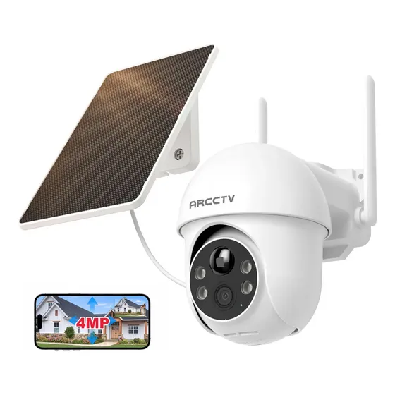 Arcctv Cámara De Seguridad Solar Exterior 4MP 5G WiFi Ip 360° IP66 Audio Bidireccional Seguimiento Móvil