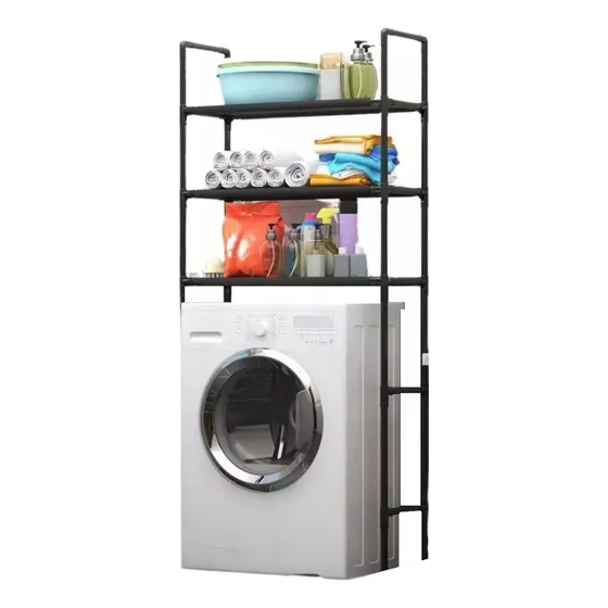 Mueble Organizador Lavadora Estante Baño Logia 3 Niveles Color Blanco