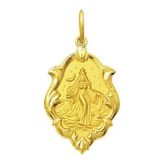 Medalha De Ouro 18k De Santos 1,5cm Escolha Seus Santos
