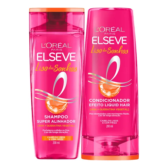 Kit Novo Liso Dos Sonhos Elseve Queratina Vegetal Aha Frizz