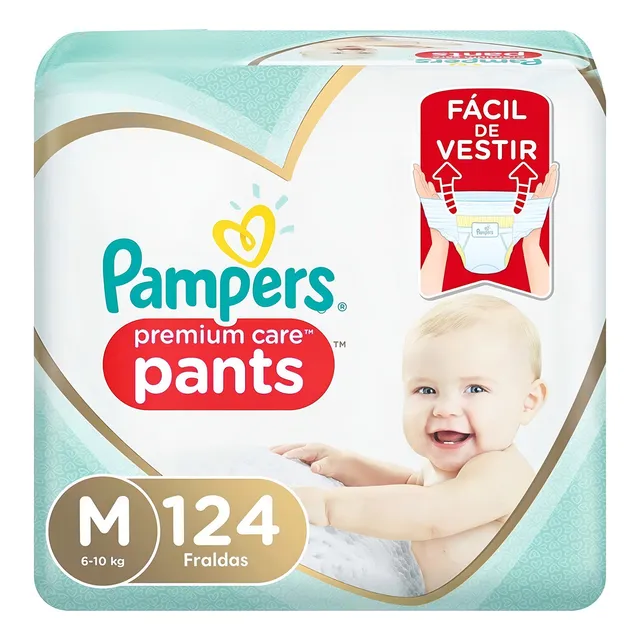 Fraldas Pampers Premium Care Pants M X 124 Unidades