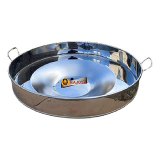 Comal Redondo Con Pozo De Acero Inoxidable De 40cm Comal Redondo Con Pozo De Acero Inoxidable De 40cm