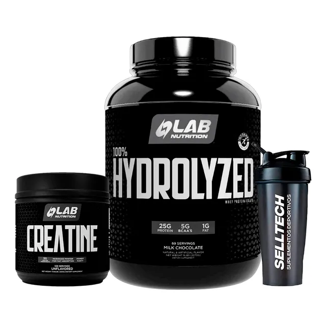 Isolate Hydrolizada 5lb Chocolate+creatina Lab 500gr+shaker