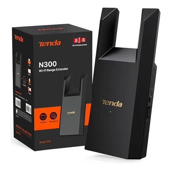 Repetidor WiFi Tenda R10, 300Mbps, Extensor De Señal Rompemuros, Puerto Ethernet, Modo AP, Fácil Instalación