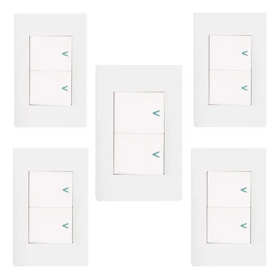 Placa Con 2 Apagadores Sencillos Lucek 1.5 Módulos 5pz Ba02