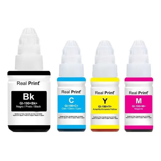 Pack De 4 Botellas De Tinta Canon Gl-190 G1100 G2110 G3110