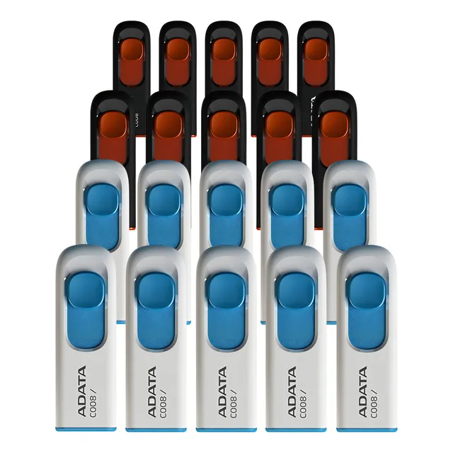 Kit 20 Memoria Usb 32gb Boton Deslizante Diferentes Colores Color Combinado C008