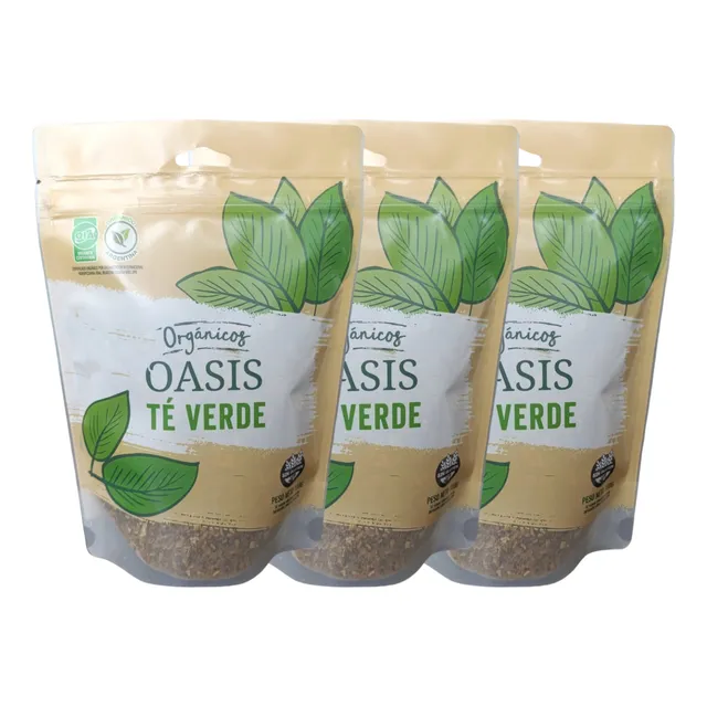 Te Verde En Hebras Organico Hierbas Del Oasis 100gr Pack X3