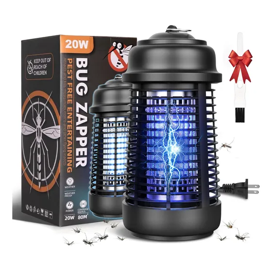Lámpara eléctrica 20w mata mosquitos 4200v luz uv potente insecticida Ipx4 impermeable Bylifity B4022 interior y exterior