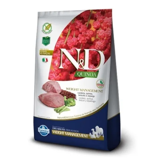 N&d Quinoa Controle de Peso Cães Adultos Raças Mini Cordeiro 2,5 kg