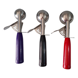 Paquete De 3 Cucharas Scoop Para Helado Rojo, Negro Y Morado Paquete De 3 Cucharas Scoop Para Helado Rojo, Negro Y Morado