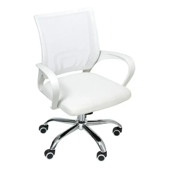 Cadeira De Escritório Ergonômica Begônia Branca Giratória Tela Mesh Oficial Webshop Náilon