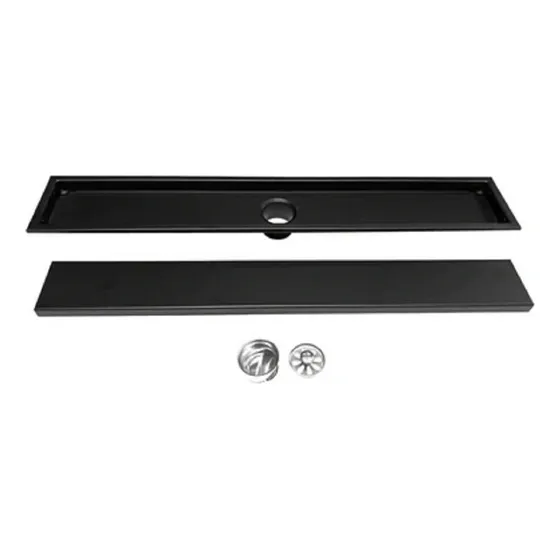 Rejilla Rectangular Oculta Metal Negra 61cm X 5cm
