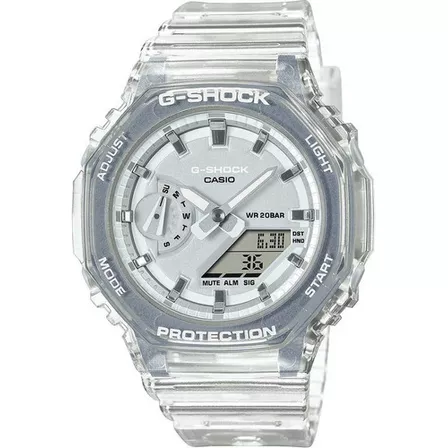 Relógio Casio G-shock Gma-s2100sk-7adr *skeleton Metálico Cor da correia Transparente Cor do bisel Transparente Cor do fundo Cinza