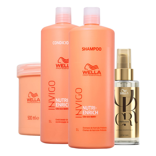 Kit Wella Nutri Enrich-sh 1l+cond 1l+másc 500 Ml+óleo 100 Ml