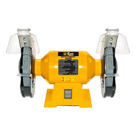 Moto Esmeril De Bancada 150w 1/4hp Com 2 Rebolos De Bancada Tme1000 The Black Tools Cor Amarelo 127/220v