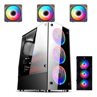 Gabinete 1759 Pc Gamer C/ Fans Rgb Led Inclusas Vidro Temp. Gabinete 1759 Pc Gamer C/ Fans Rgb Led Inclusas Vidro Temp.