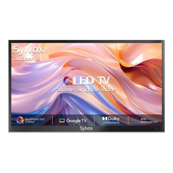 Televisor Outdoor 75 Sylvox Qled 4k, 2000 Nits, Ip55, 2024