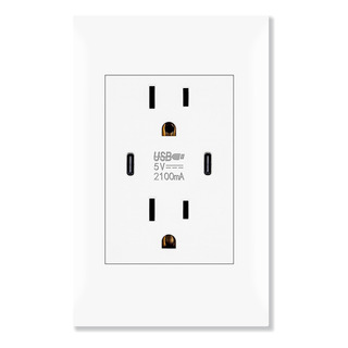 Sran Enchufe Doble Type-c 10w Blanco Pc - Resistente Fuego Sran Enchufe Doble Type-c 10w Blanco Pc - Resistente Fuego