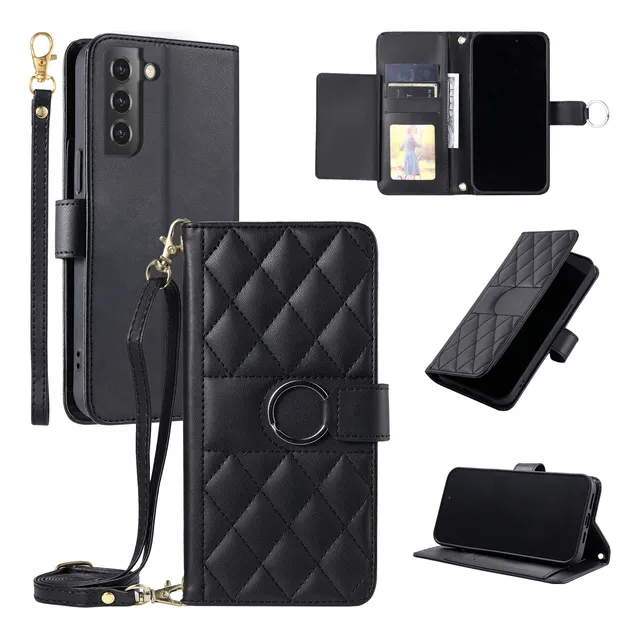 Slant Hanging Pu Leather Phone Case For Samsung Galaxy S21 S21+ S21 Ultra S21 Fe