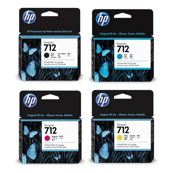 Kit Cartucho Hp 712 Original Preto 80ml Plotter T250 T650