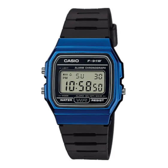 Reloj pulsera Casio Collection F-91WM-2A de cuerpo color azul