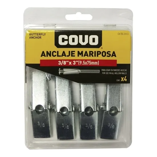 Ramplug Anclaje Tipo Mariposa Tornillo 3/8 X 3 (pack X 8)