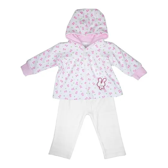 Conjunto De Niña 2 Piezas Bebu / Blanco/rosado