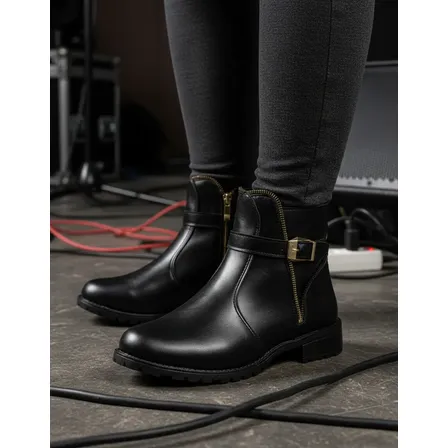 Bota Coturno Feminino Salto Baixo Cano Curto Salto Quadrado