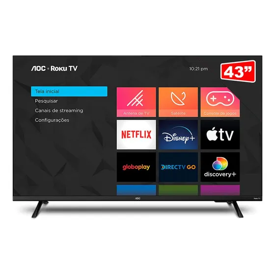 Smart Tv Aoc Roku Dled 43  Full Hd S5135 3 Hdmi