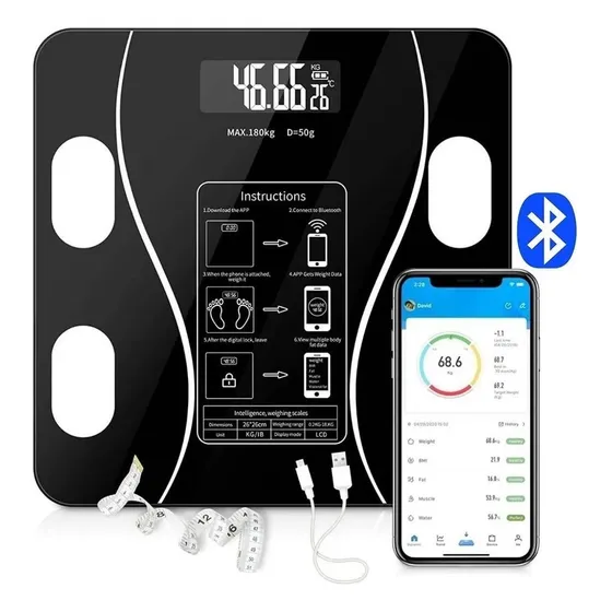 Balanza Corporal Digital Recargable Inteligente Bluetooth 