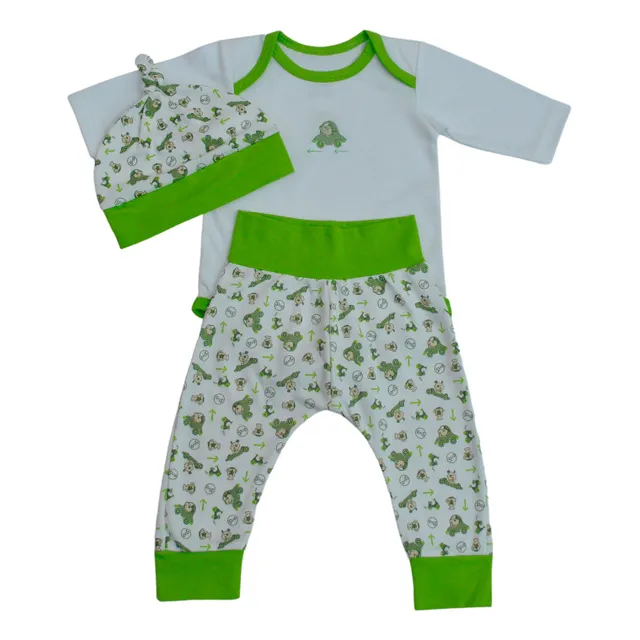 Conjunto 3 Piezas Algodón Dulcebb Estilo Estampado Para Niño