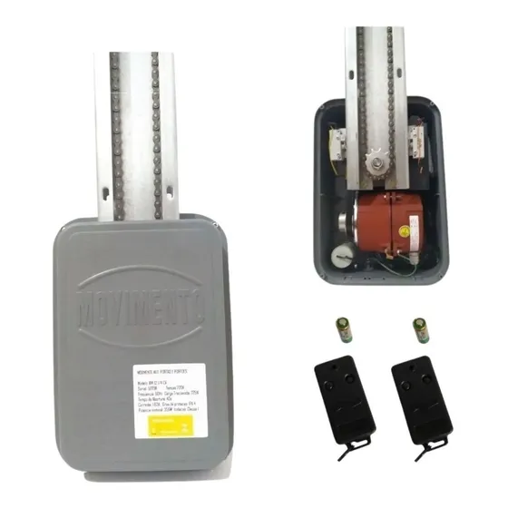 Motor Movimento Basculante Bm12 1/3cv Calha 2,00m 2 Contr. 