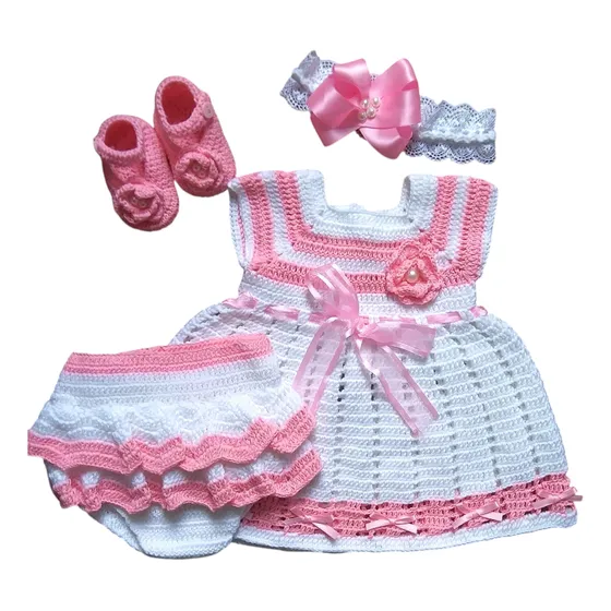 Conjunto Tejido Para Bebé Sk5 4 Piezas