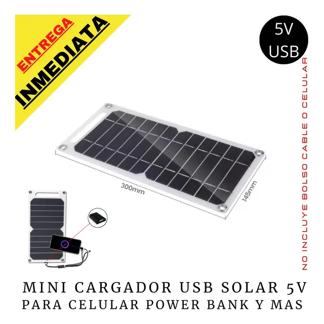 Panel Solar Cargador Usb 5v Camping Playa Avila Montana Moto