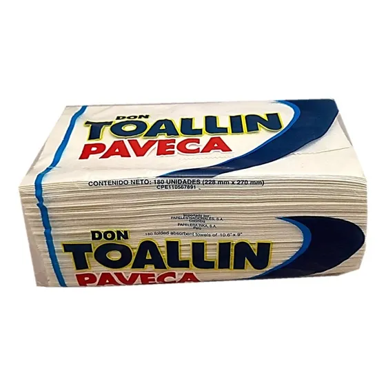Toalla De Mano Intercalada Blanca X 2 Bultos*12*180