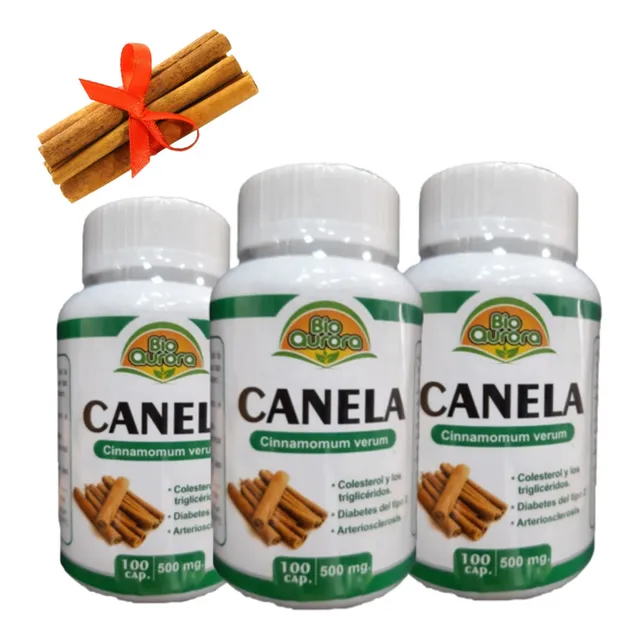 Canela 100% Natural En Cápsulas Pack 3 Frascos 300 Uds.