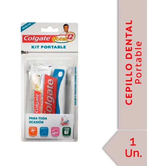 Kit Cepillo Dental Portable Colgate + Crema Total 12 - 30g