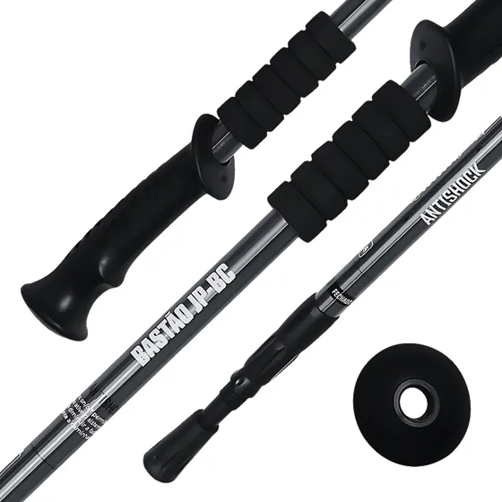 Bastão De Caminhada Antishock Jp-bc Cor Preto