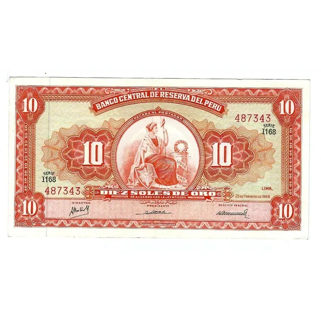 Perú - Billete 10 Soles De Oro 1968 - 487343