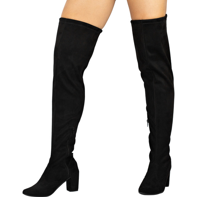 Bota Feminina Over The Knee Cano Alto Salto Grosso Stretch Bota Feminina Over The Knee Cano Alto Salto Grosso Stretch