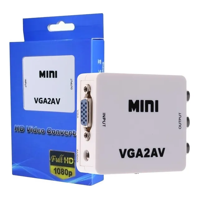 Adaptador Conversor Notebook A Tv Vga A Rca Mini Vga2av