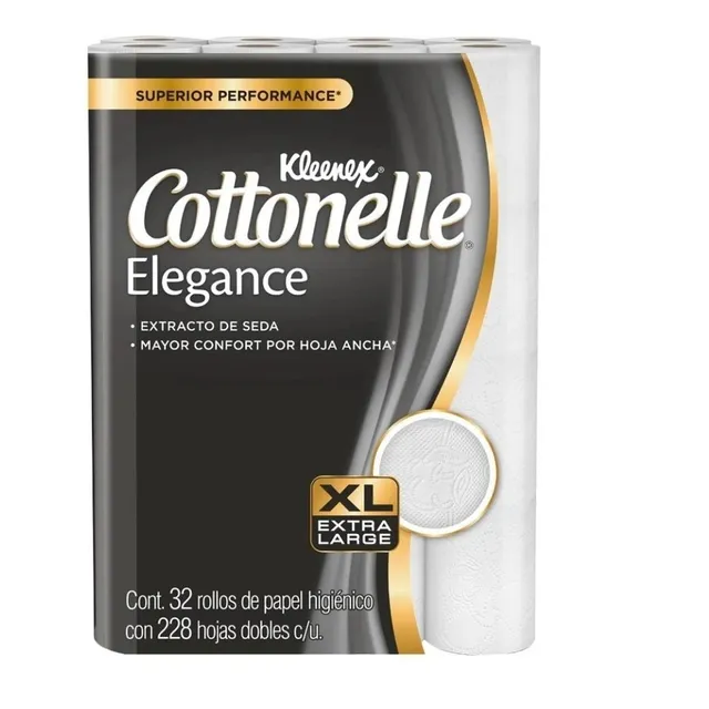 Papel Higiénico Kleenex Cottonelle Elegance 32 Rollos Xl