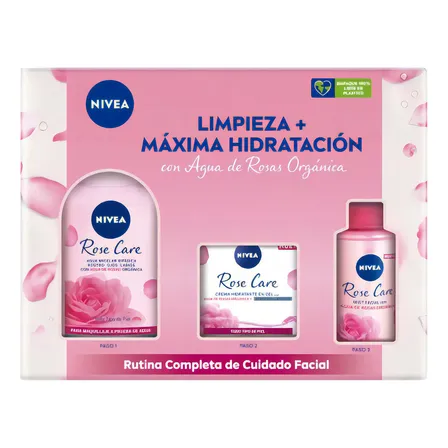 Pack Nivea Rose Care Micelar 400ml+gel 50ml+mist 150ml