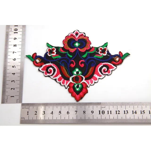 Aplique Flores Rojas 14x10cm Parche Ropa Caja De 20 Unidades