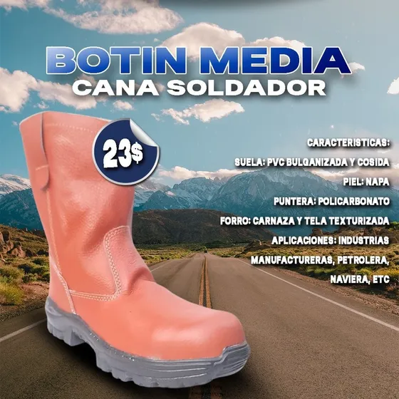 Bota Para Soldador Media Caña 