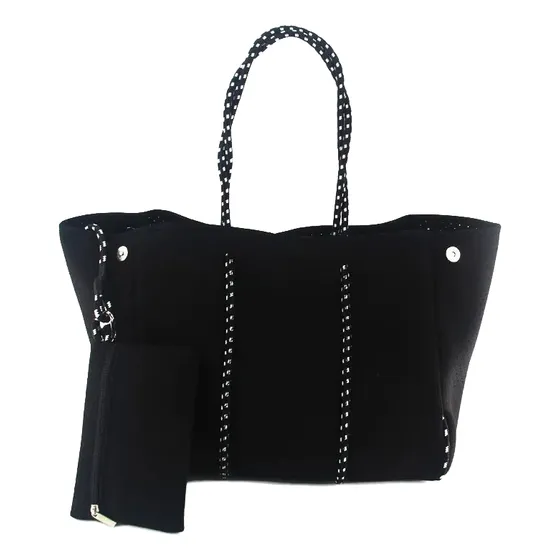 Cartera De Mujer Neopreno Grande Bolso + Organizador Moderno