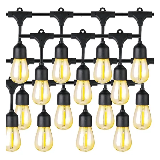 Extension Luces Led Vintag Edison Watrproof Jardin 15m Fusib