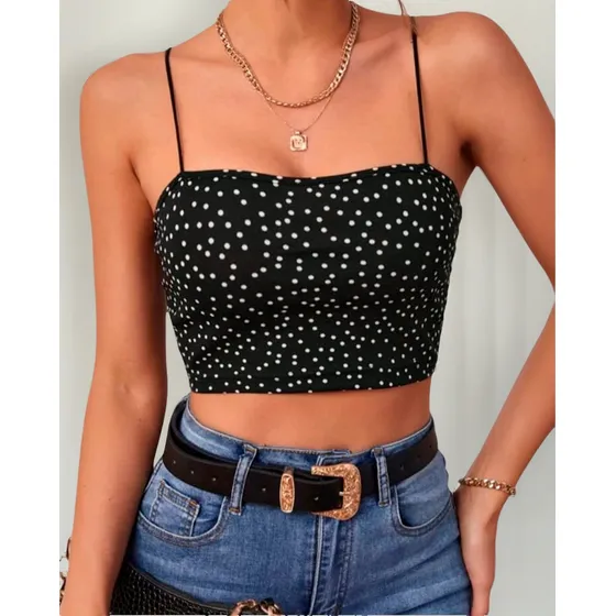 Top Ajustado De Tirantes Corto Importado Shein Estilo Casual